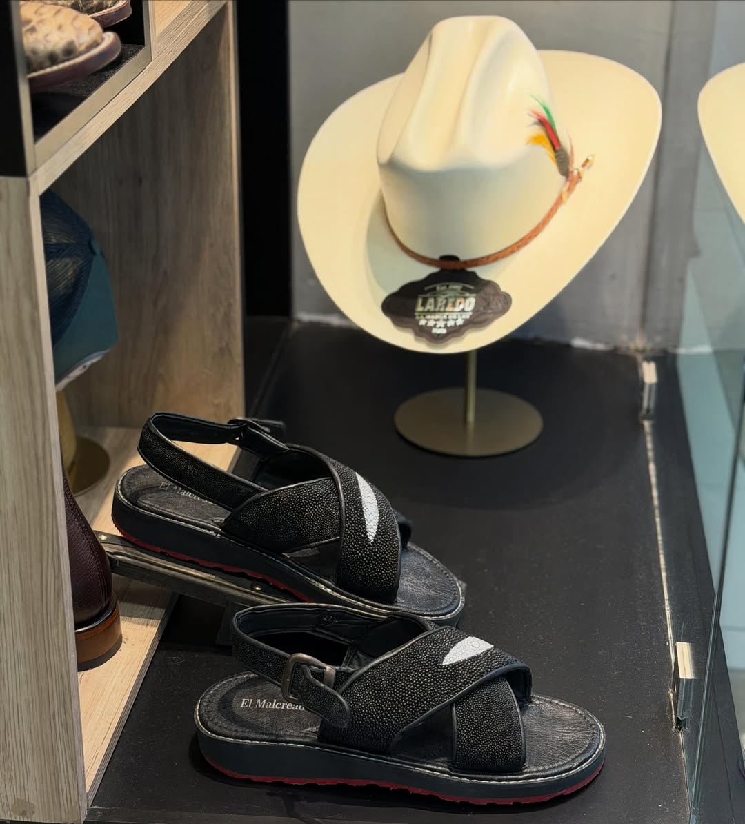Stingray Diamanté leather sandals