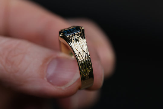 Feno Ring Set with Blue Diamonds