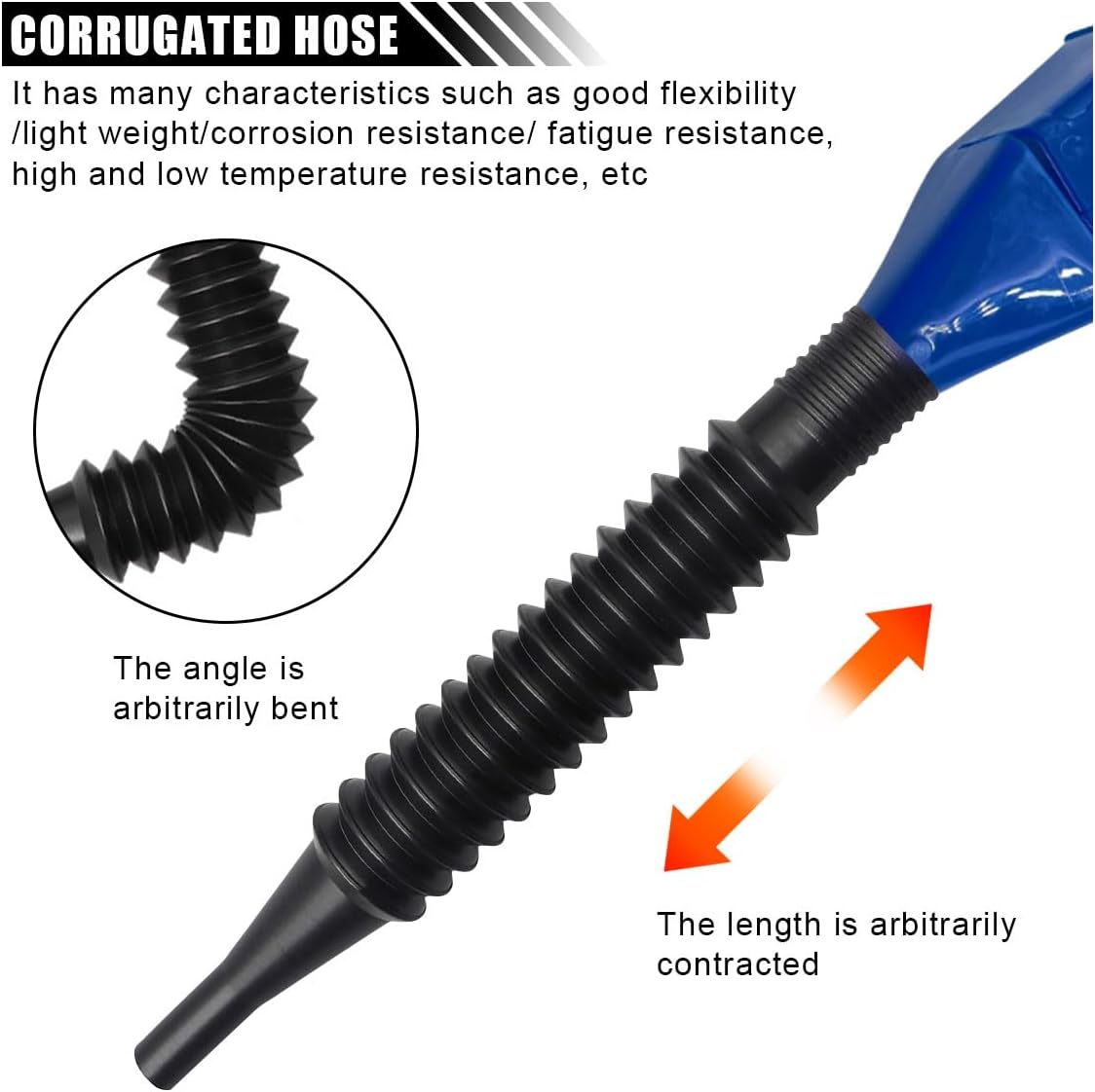 Retractable Car Fuel Funnel Draining Tool Clasp Funnelsfor Cars, Motorcycles