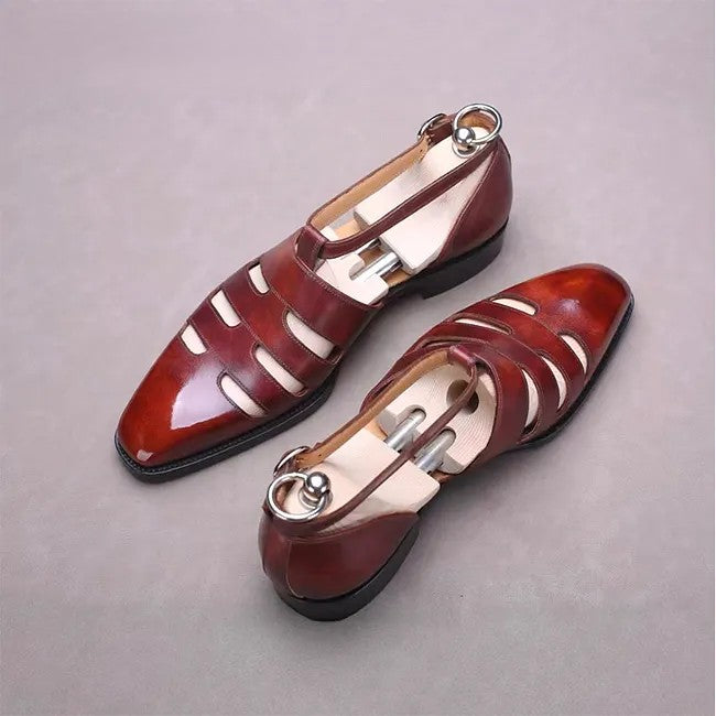 Prenium Calf Skin Dress Sandals For Men