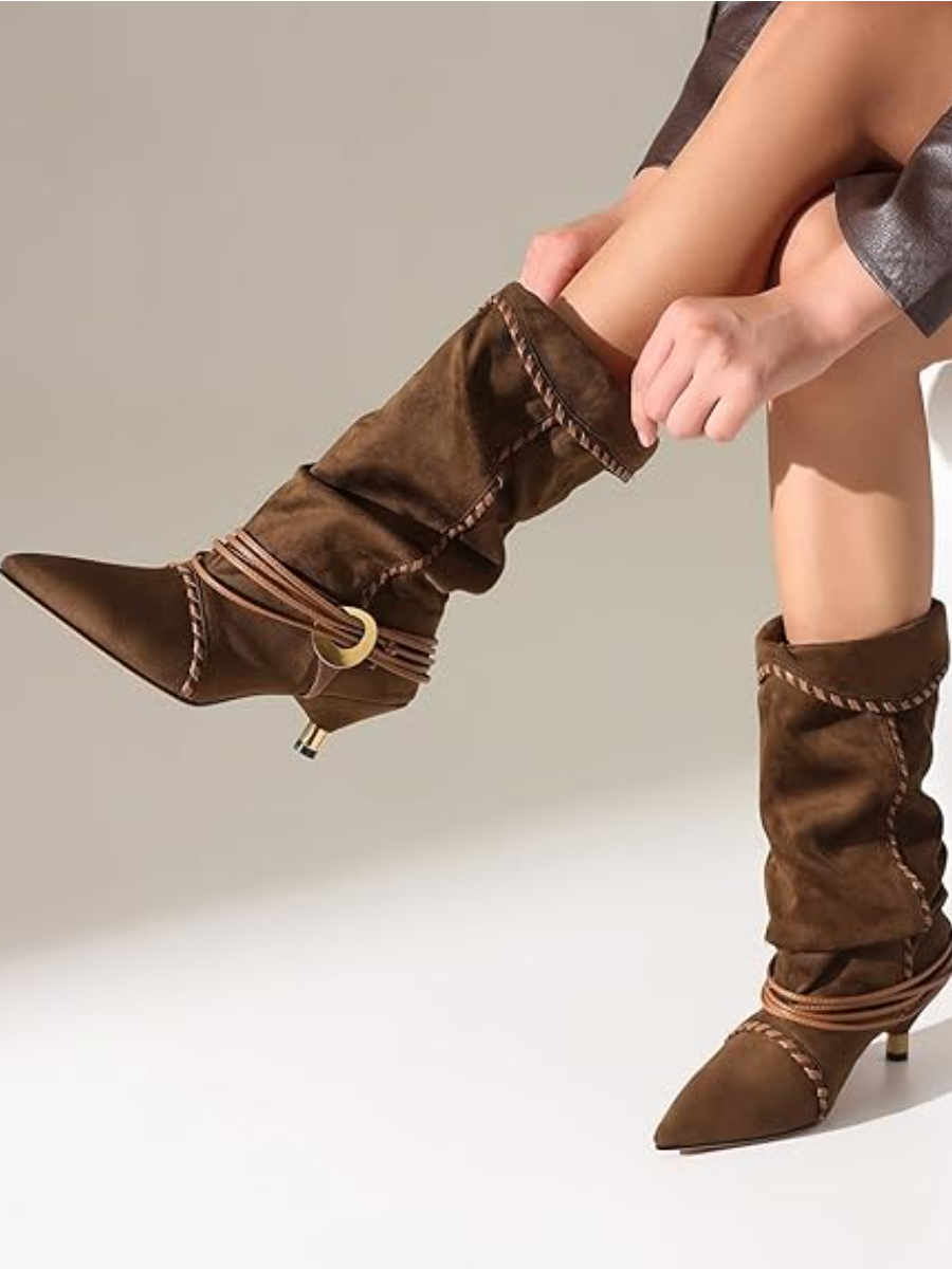 Suede Vintage Cowboy Boots