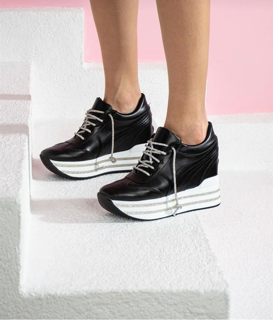 Women's Invisible Platform Lace-Up Sneakers