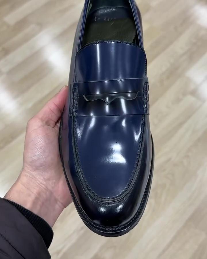 Men's New Blue Quality Genuine Leather Retro Casual Shoes