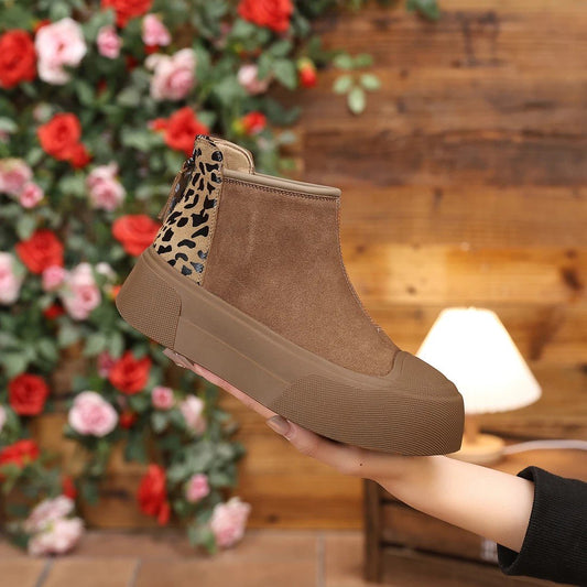 Women's suede height-enhancing ankle boots