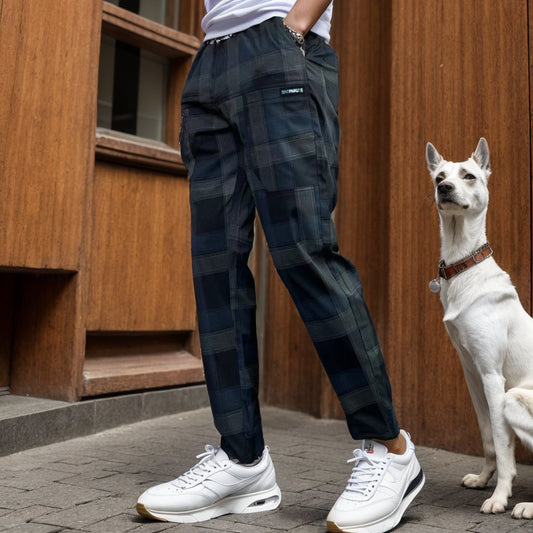 Multicolor Plaid Men's Casual Pants