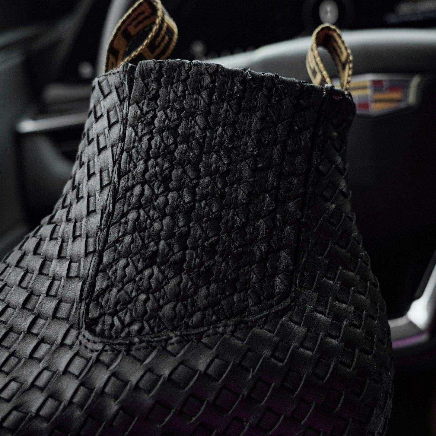 Hand-Woven Cowhide Cowboy Boots