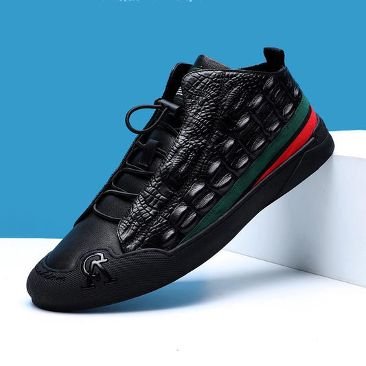 Crocodile Pattern Leather Non-Slip Versatile Shoes