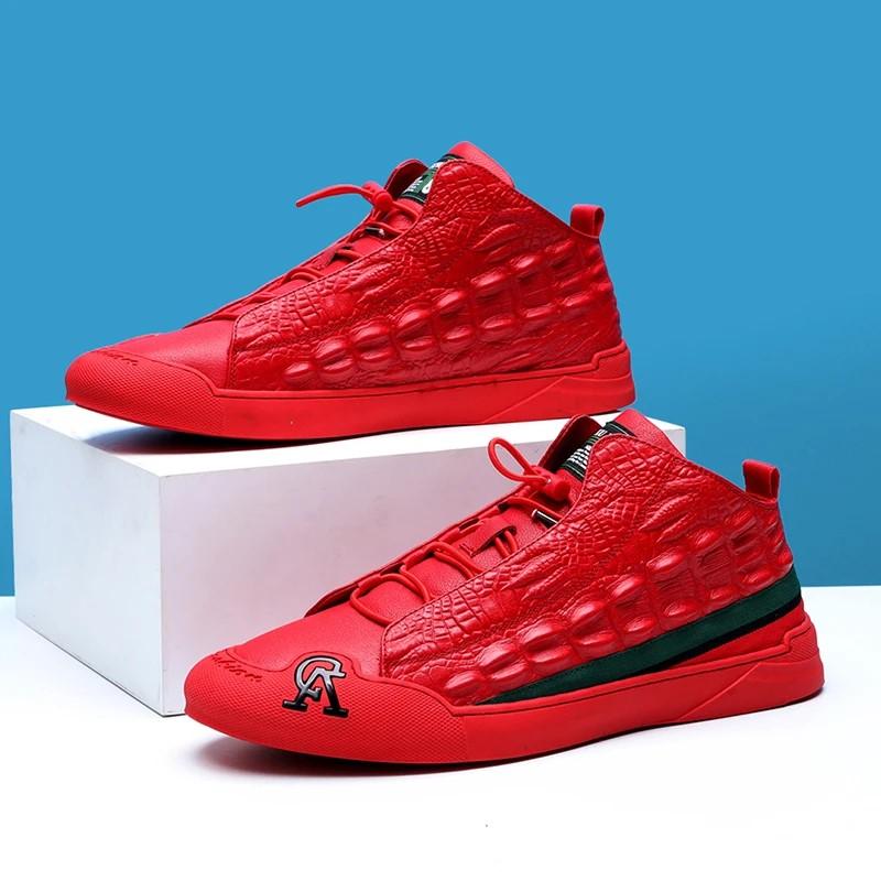 Crocodile Pattern Leather Non-Slip Versatile Shoes