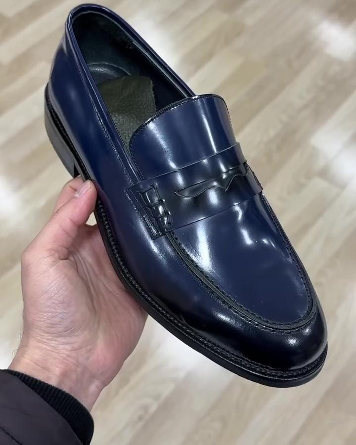 Men's New Blue Quality Genuine Leather Retro Casual Shoes