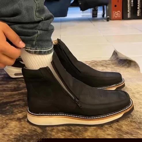 Men's vintage natural leather boots