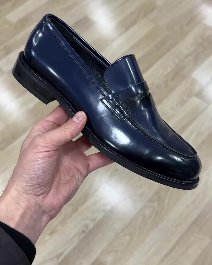 Men's New Blue Quality Genuine Leather Retro Casual Shoes