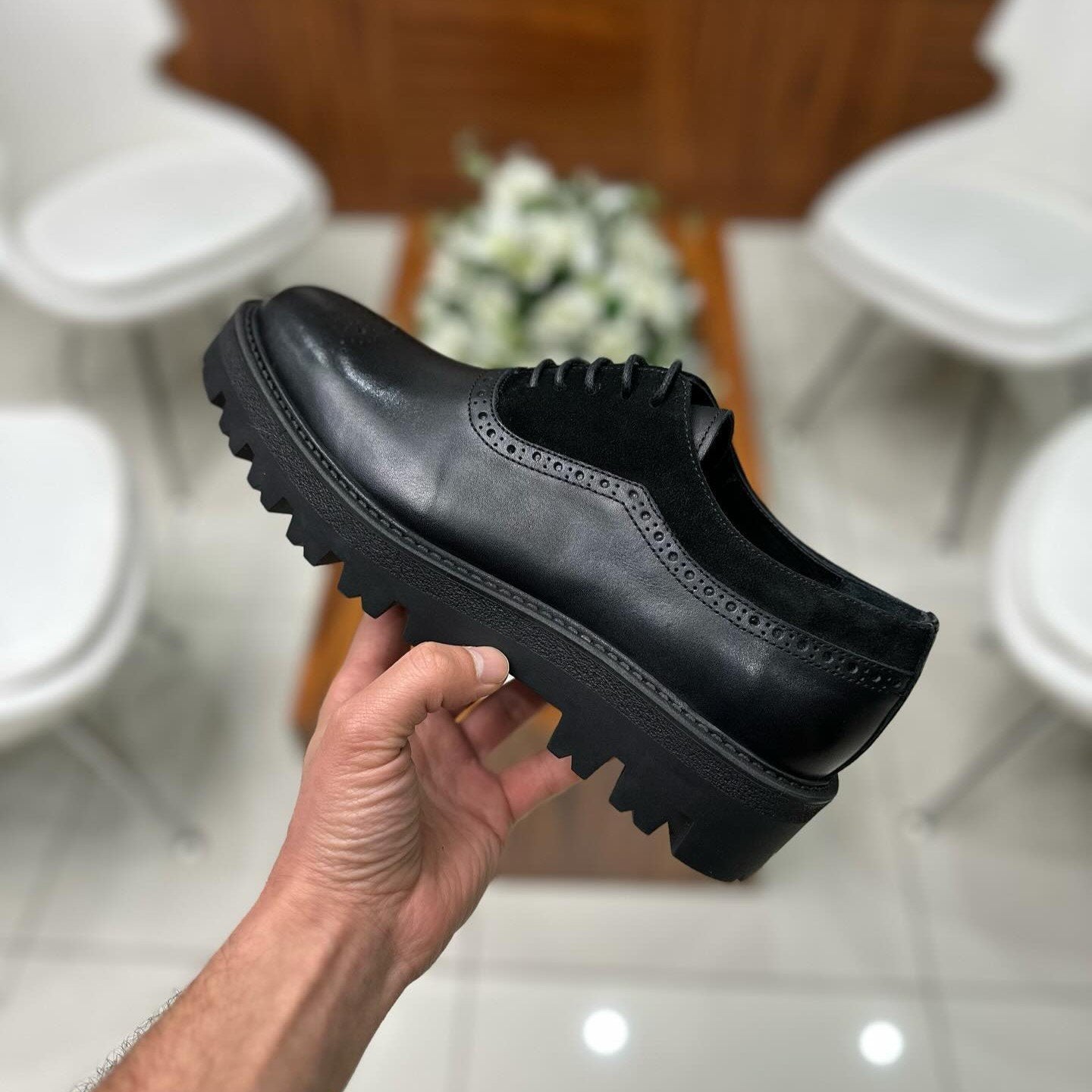 New Men's Classic Genuine Leather And Suede Spliced Casual Shoes