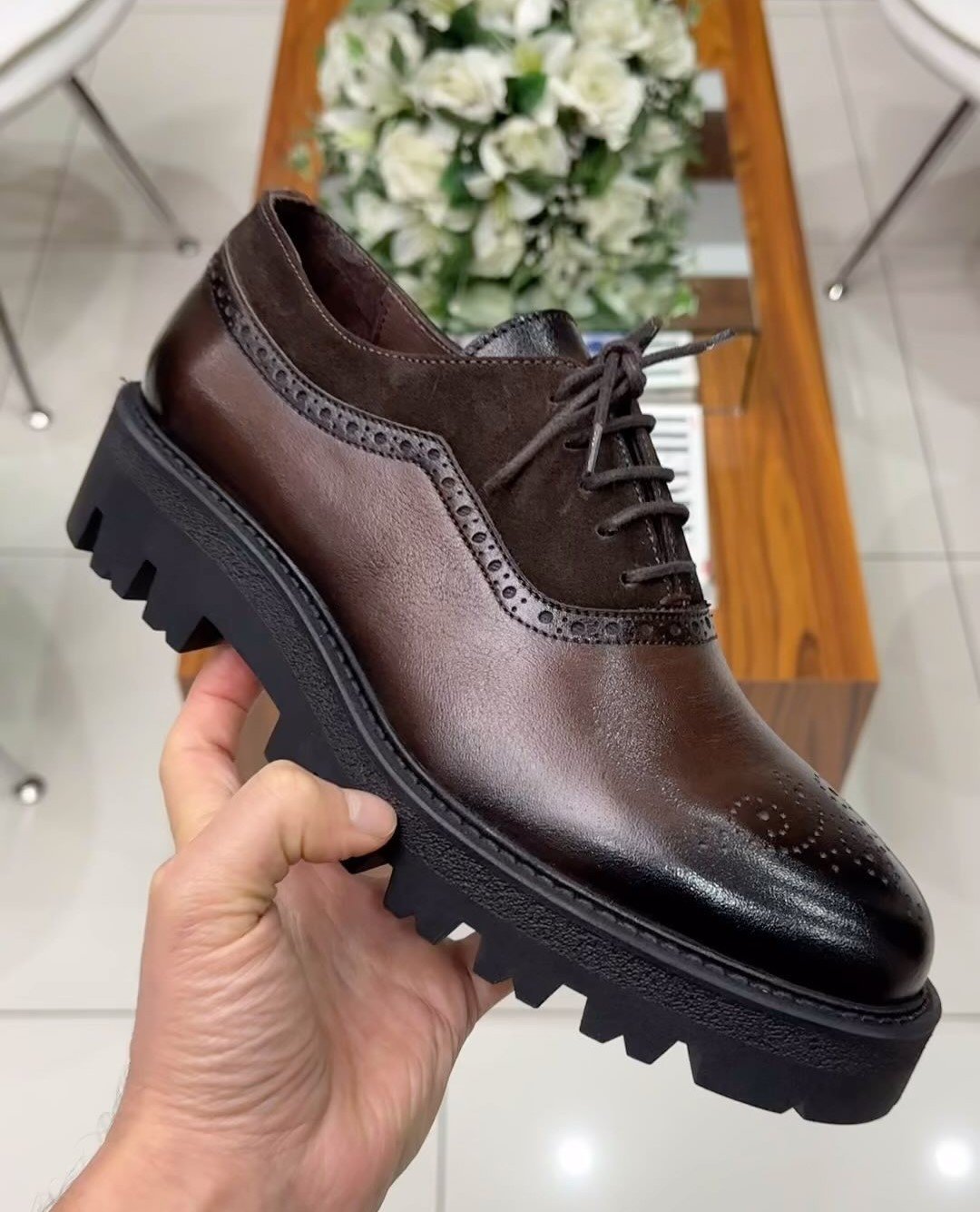 New Men's Classic Genuine Leather And Suede Spliced Casual Shoes