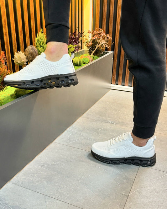 Air-cushion sole knitted mesh breathable sneakers