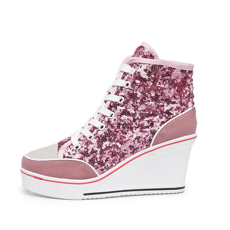 Sequin Platform Sneakers