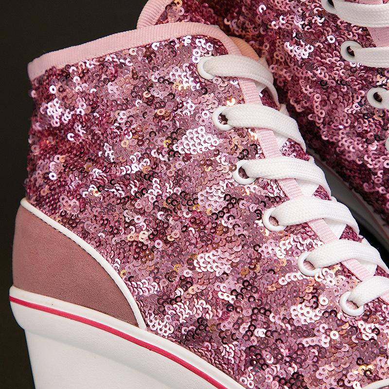 Sequin Platform Sneakers