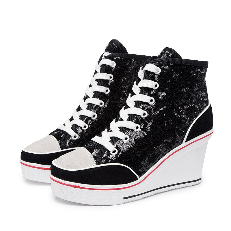 Sequin Platform Sneakers