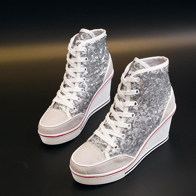 Sequin Platform Sneakers