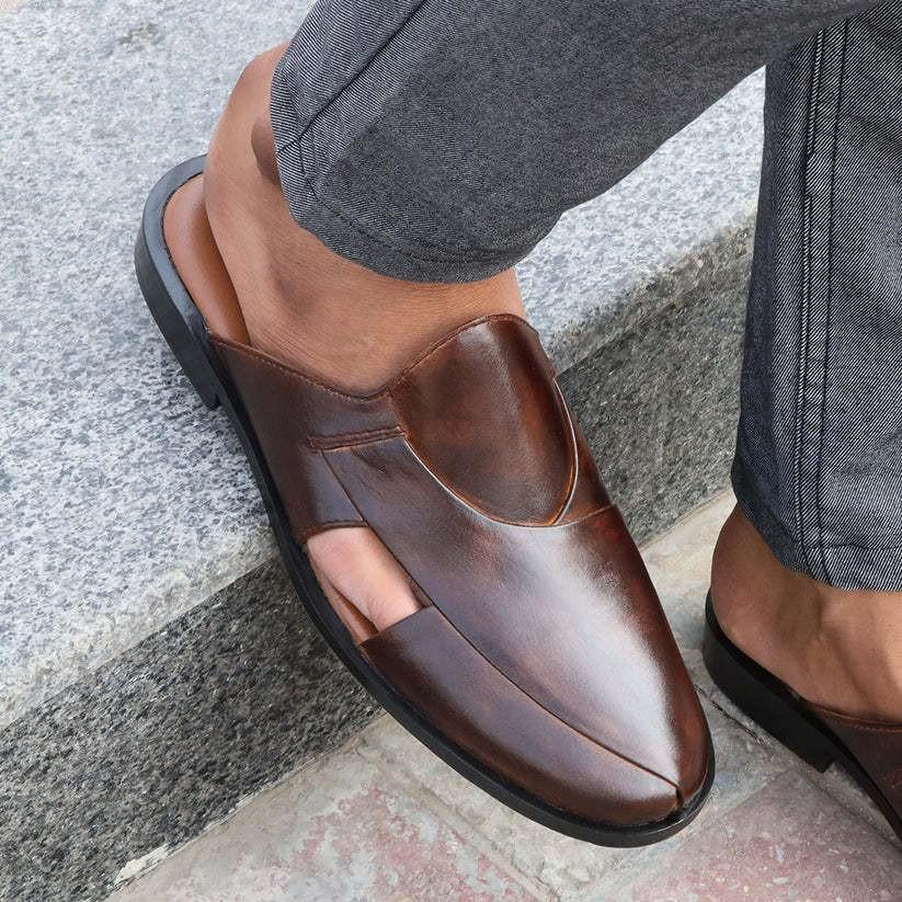 Round Toe Low Heel Large Size Men's Casual Slippers