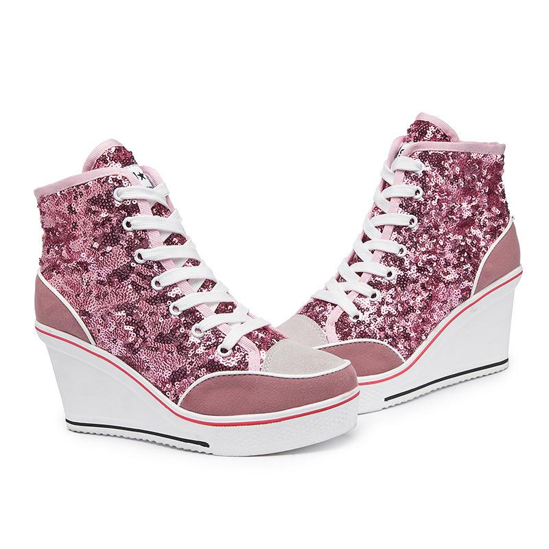 Sequin Platform Sneakers