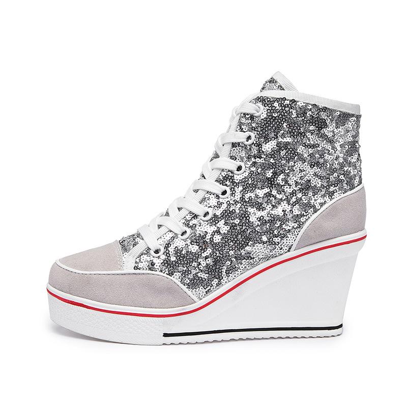 Sequin Platform Sneakers
