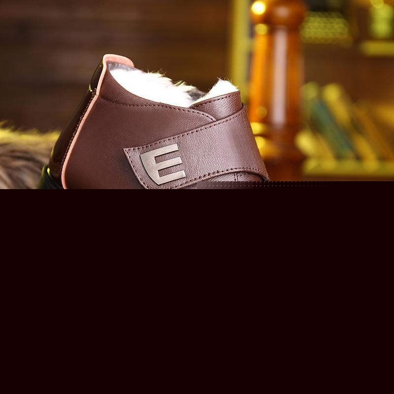 Velcro stitched leather business shoes