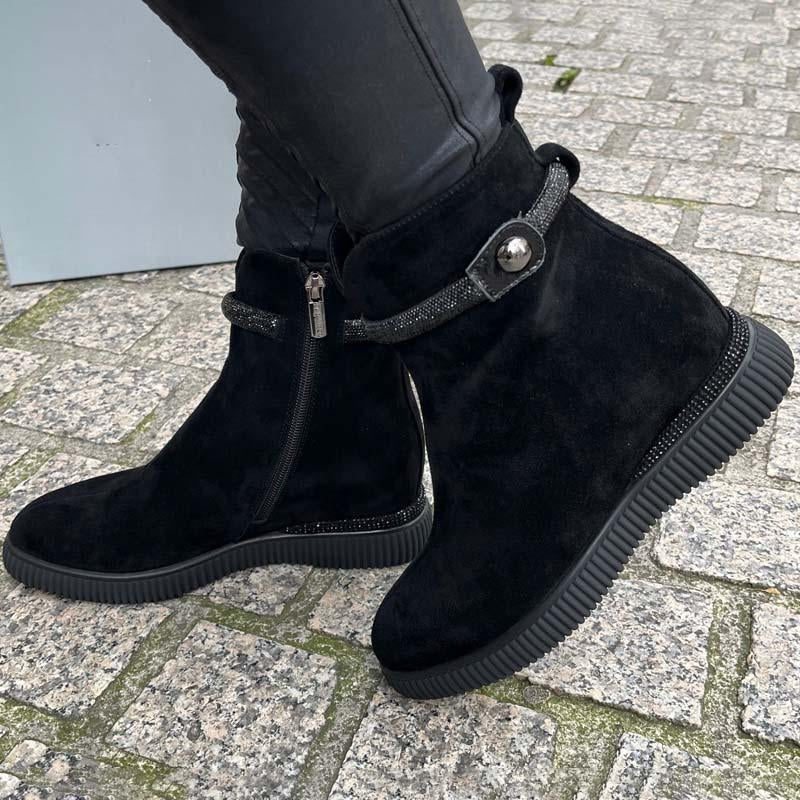 Women's Rhinestone Sparkle Suede Boots