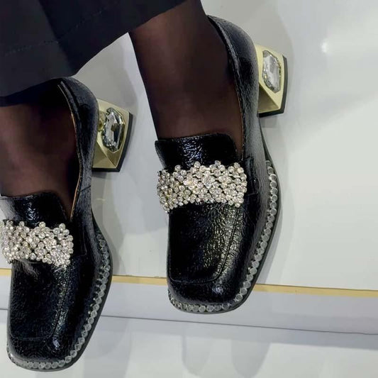 Women's Rhinestone Sparkle Leather Shoes