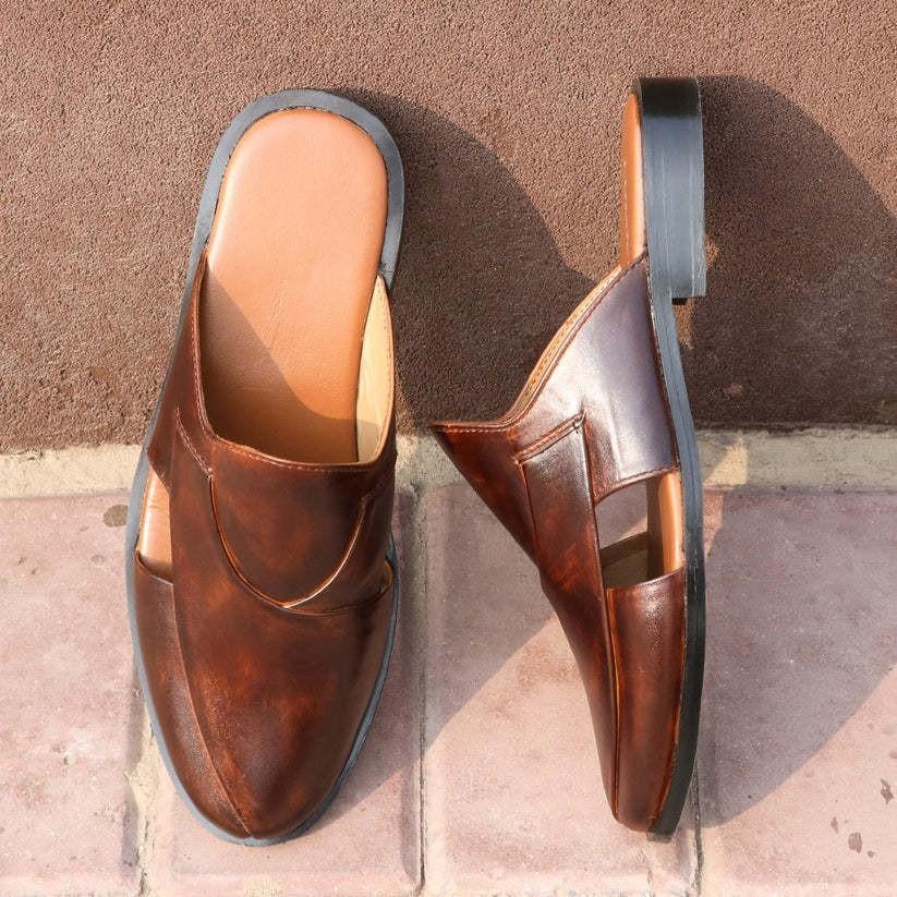 Round Toe Low Heel Large Size Men's Casual Slippers