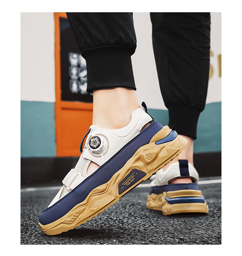 Leather printed texture breathable casual shoes