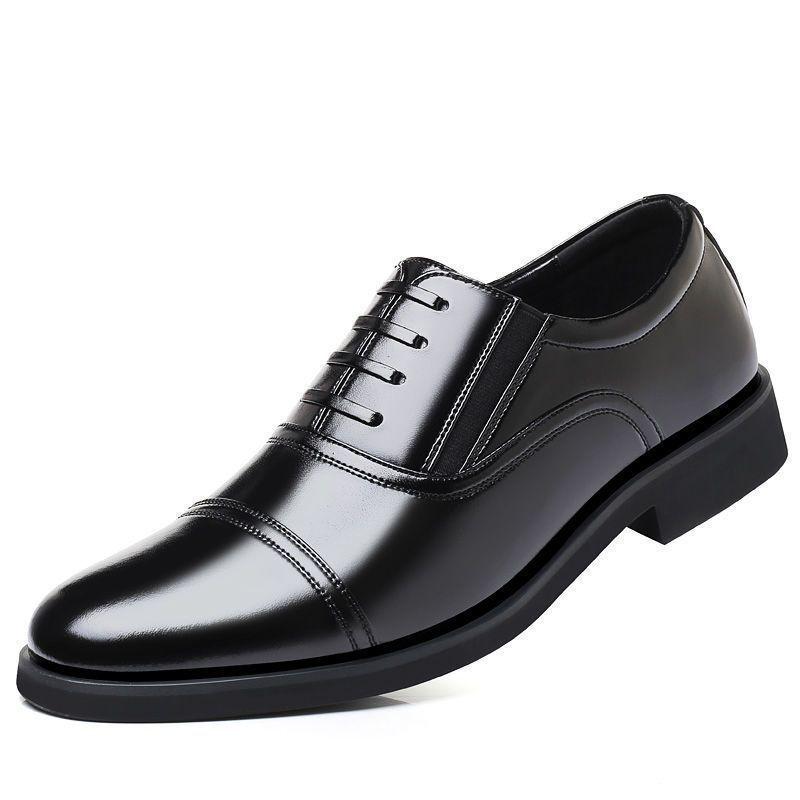 Men's business elite black leather shoes
