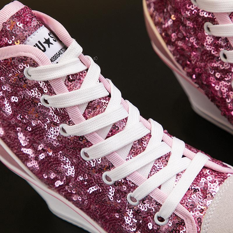 Sequin Platform Sneakers