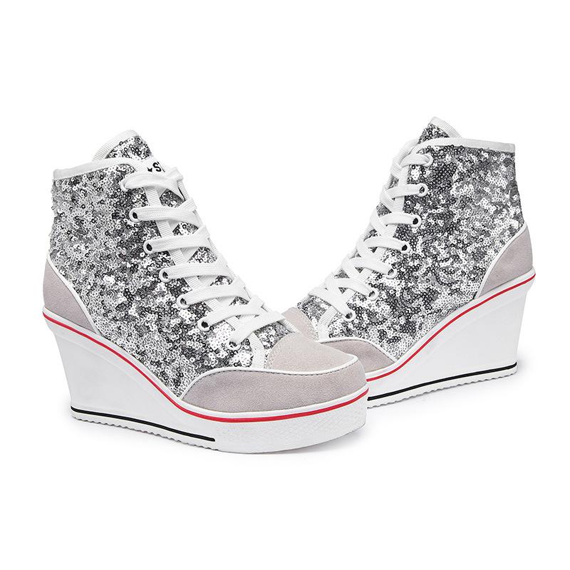 Sequin Platform Sneakers