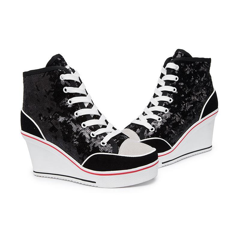 Sequin Platform Sneakers