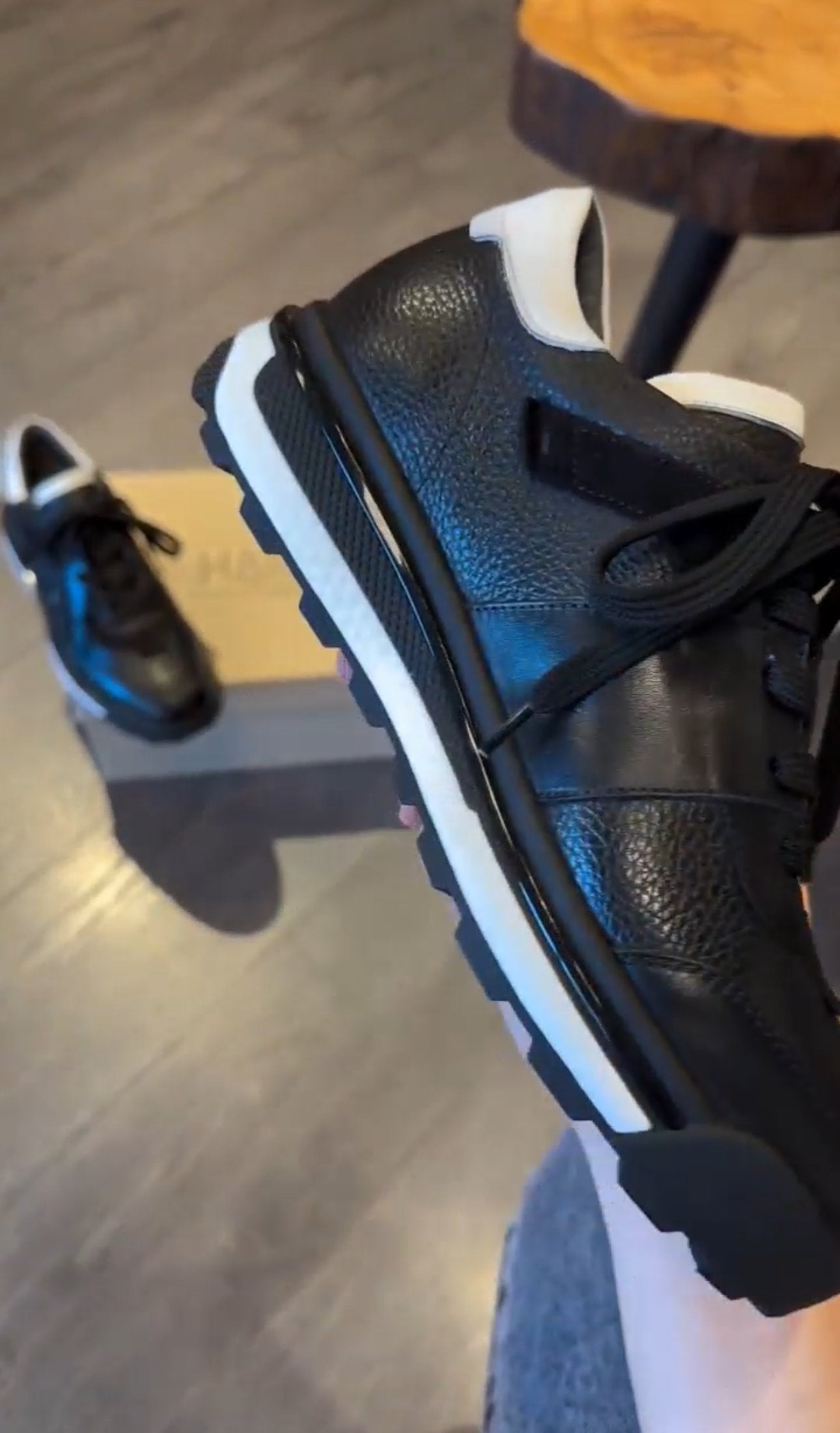 Leather Textured Print Sneakers