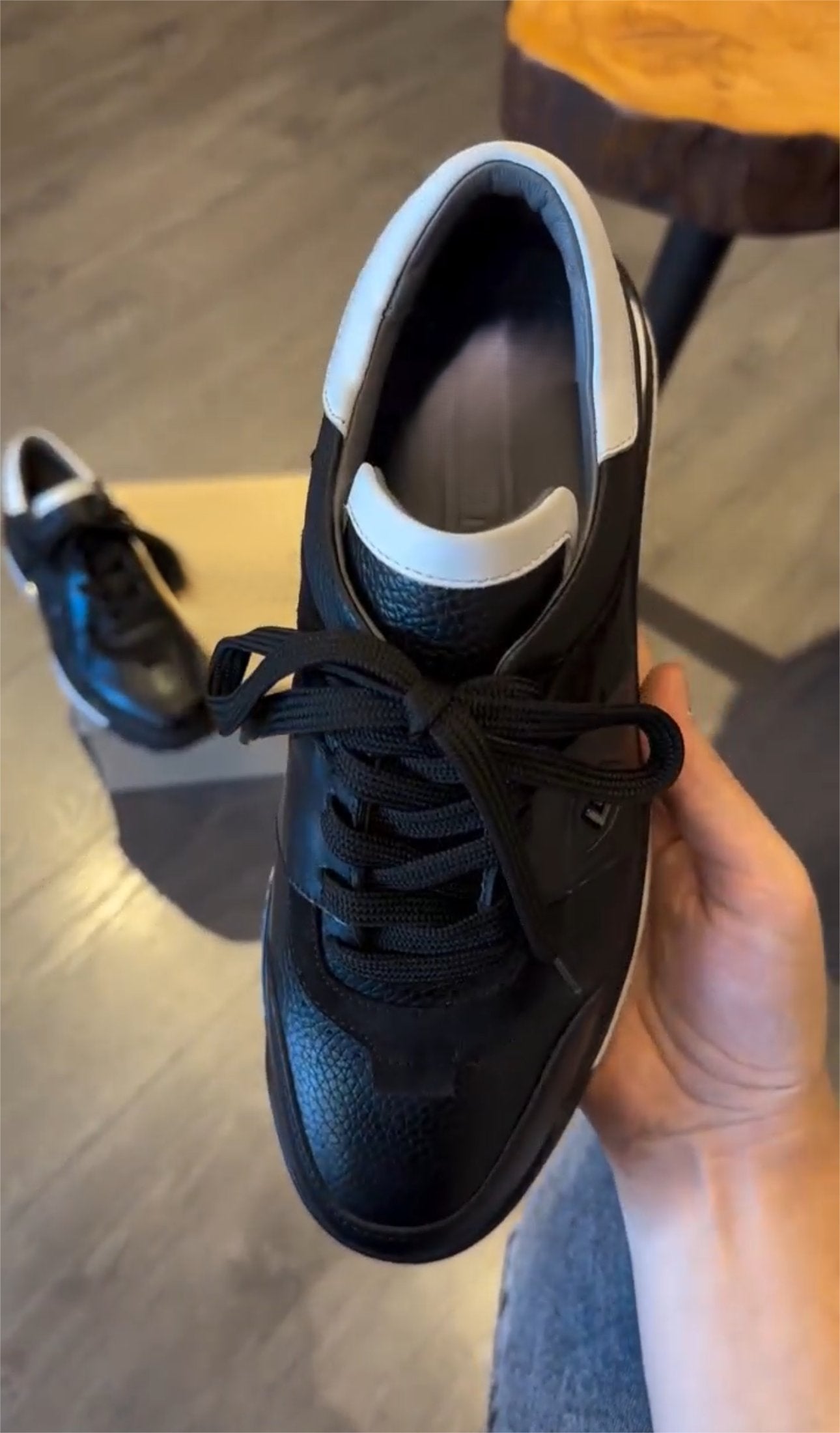 Leather Textured Print Sneakers