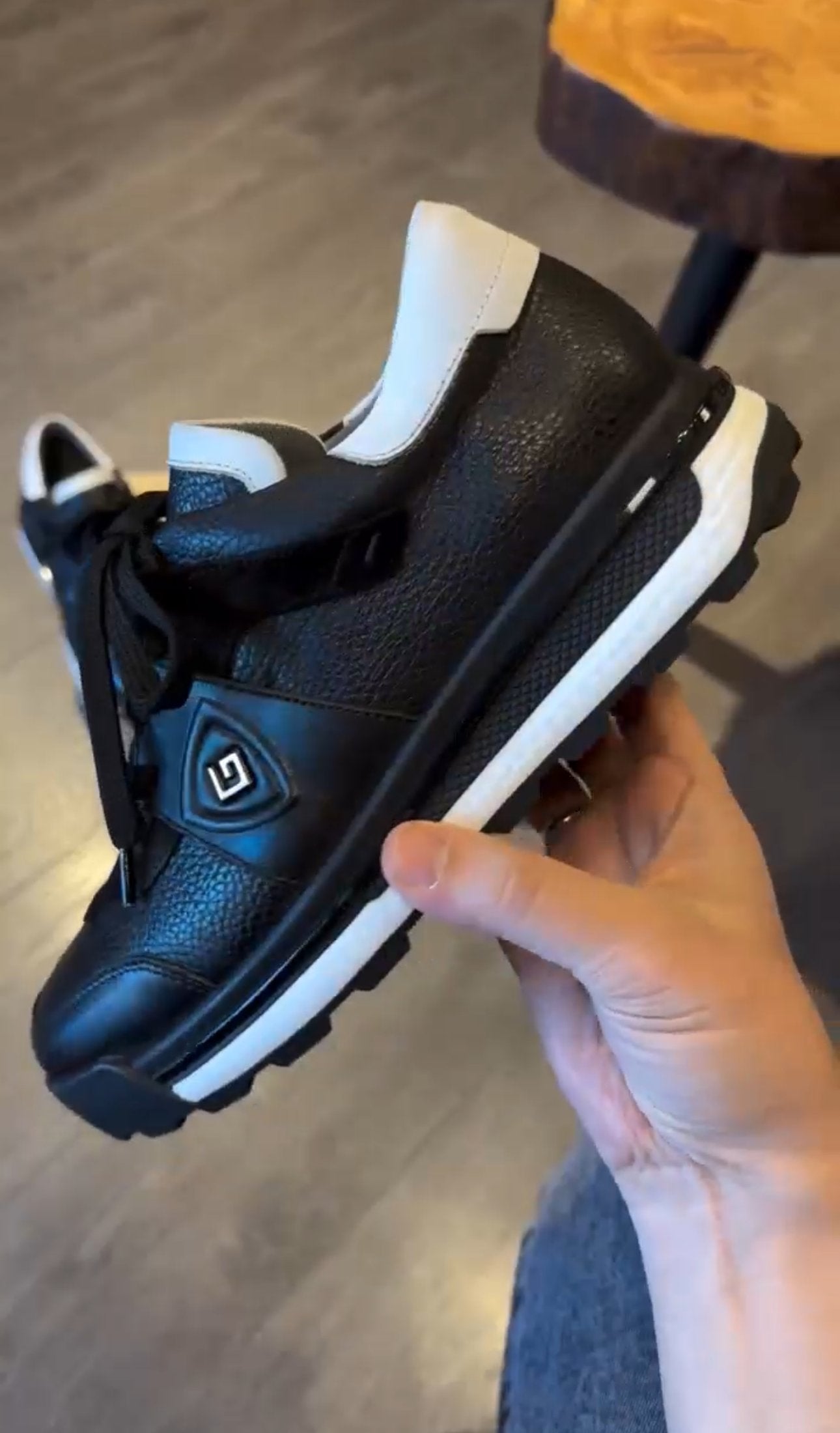 Leather Textured Print Sneakers